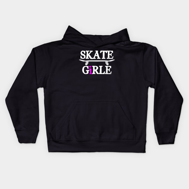 Funny Skater Skateboard Skateboarding Girl Kids Hoodie by ChrifBouglas